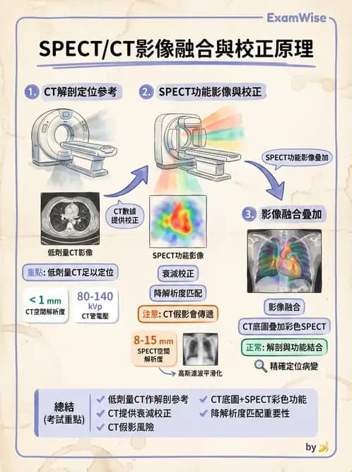 放射 - SPECT掃描參數、設備、衰減校正與QA - AI 圖文解析預覽