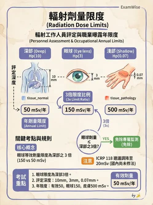 放射 - 劑量標準與防護原則 - AI 圖文解析預覽