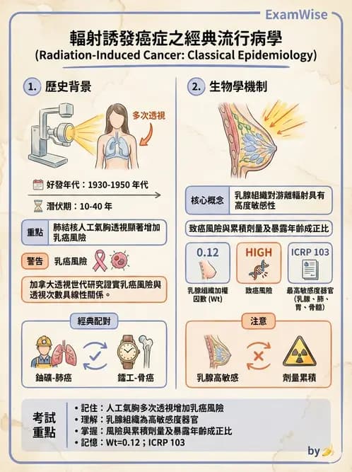 放射 - 輻射致癌與遺傳效應 - AI 圖文解析預覽