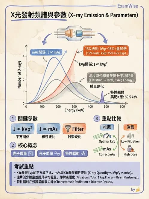 放射 - X光產生原理與管球設備 - AI 圖文解析預覽