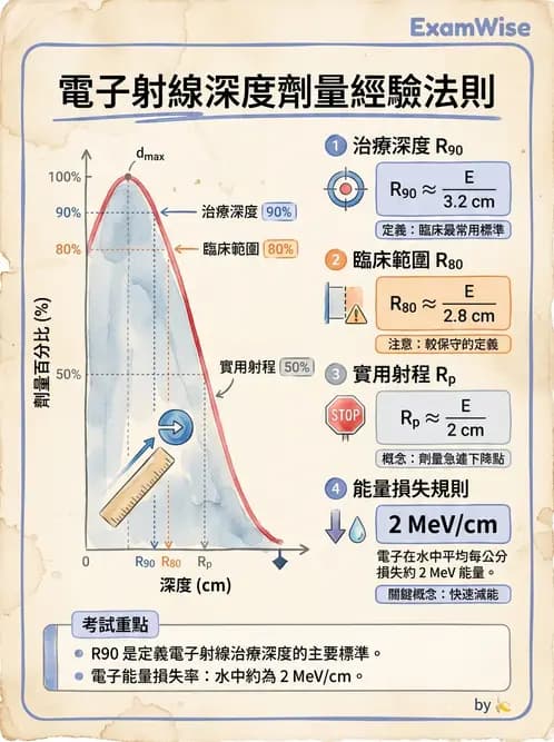放射 - 電子射束物理特性與劑量分布 - AI 圖文解析預覽