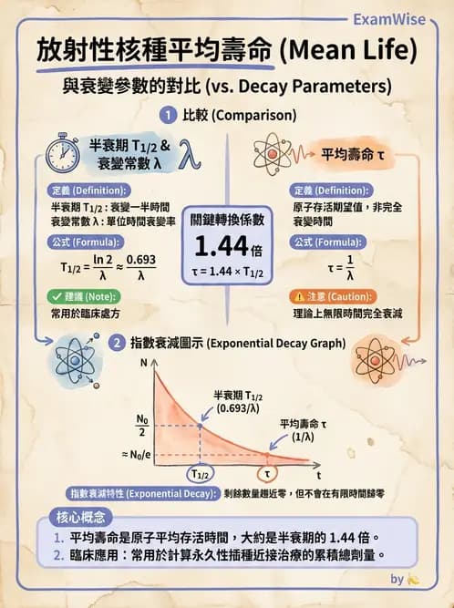 放射 - 放射性活度與衰變計算 - AI 圖文解析預覽