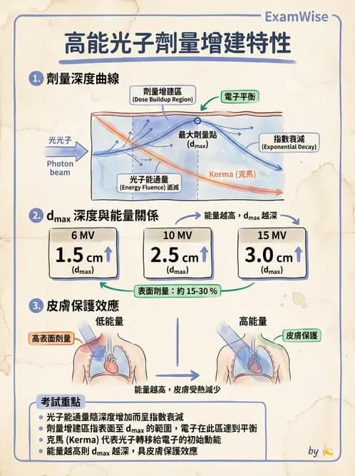 放射 - 劑量增建、散射因子與假體量測 - AI 圖文解析預覽