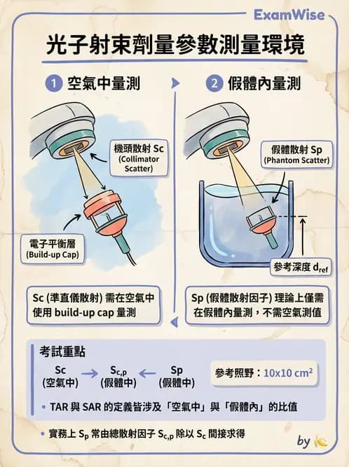 放射 - 劑量增建、散射因子與假體量測 - AI 圖文解析預覽