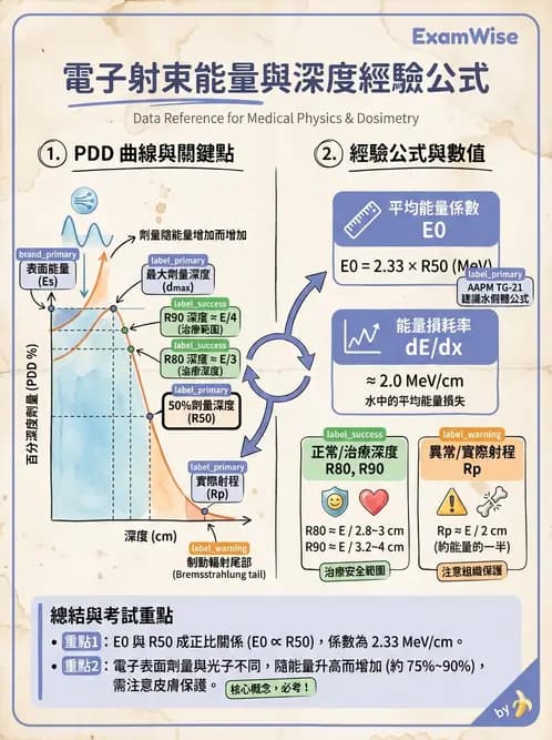 放射 - 電子射束物理特性與劑量分布 - AI 圖文解析預覽