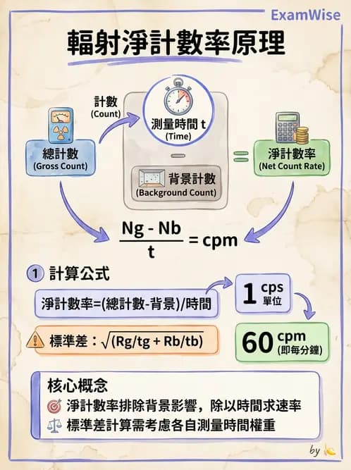 放射 - 核醫計數統計學 - AI 圖文解析預覽