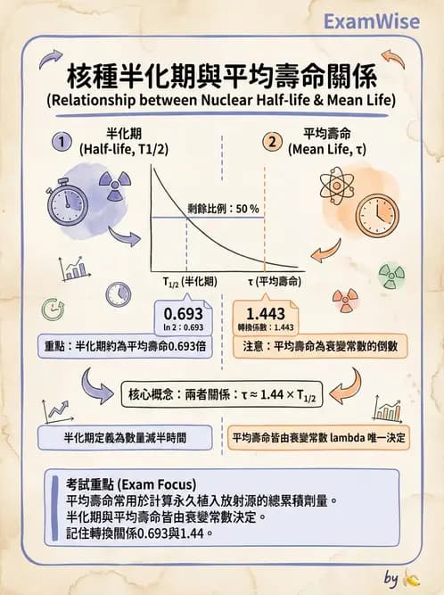放射 - 放射性活度與衰變計算 - AI 圖文解析預覽