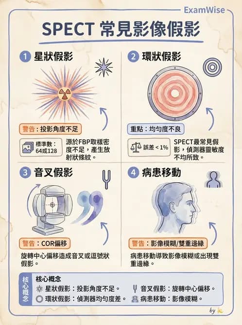 放射 - SPECT掃描參數、設備、衰減校正與QA - AI 圖文解析預覽