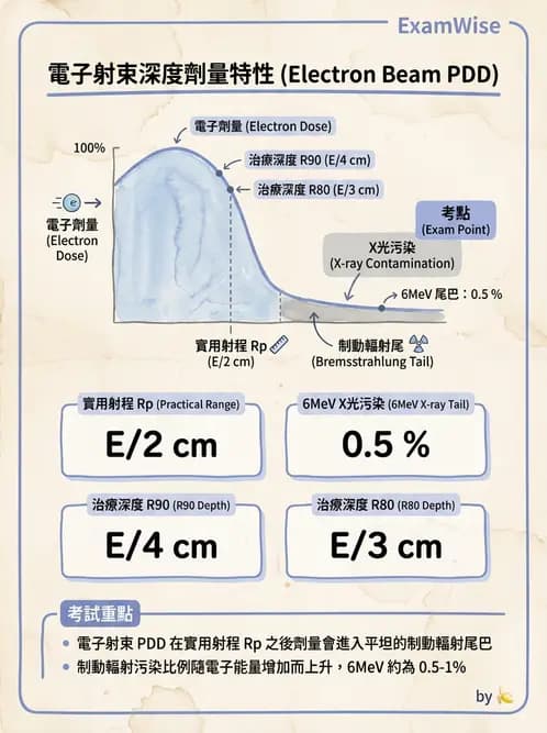 放射 - 電子射束物理特性與劑量分布 - AI 圖文解析預覽