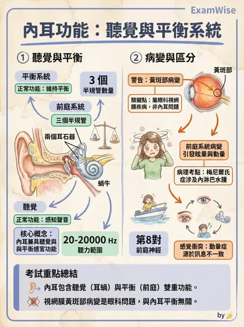 護理師 - 腦功能、自主神經與感覺 - AI 圖文解析預覽