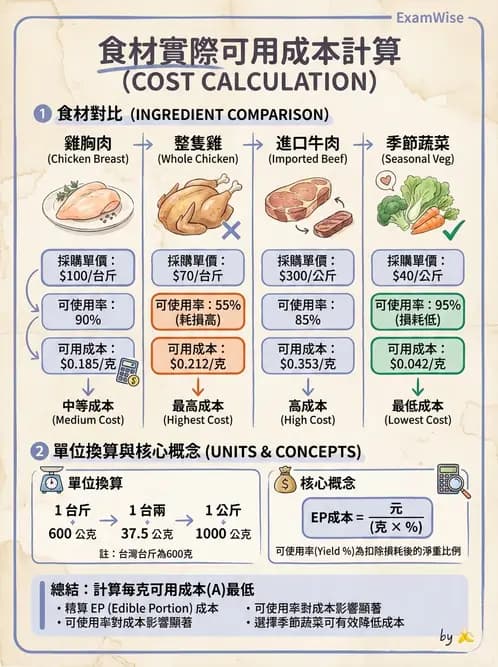 營養 - 食材成本計算與定價策略 - AI 圖文解析預覽