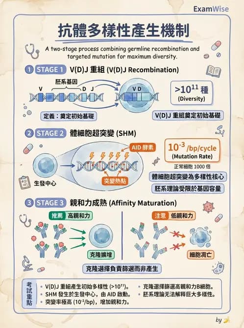 醫檢師 - B細胞發育與抗體生成 - AI 圖文解析預覽