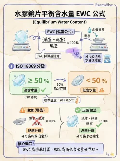 驗光師 - 軟式鏡片含水量、透氧與濕潤性 - AI 圖文解析預覽