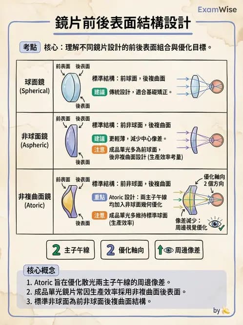 驗光師 - 鏡片材料特性與光學設計 - AI 圖文解析預覽