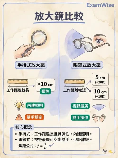 驗光師 - 近距離光學放大輔具種類與比較 - AI 圖文解析預覽