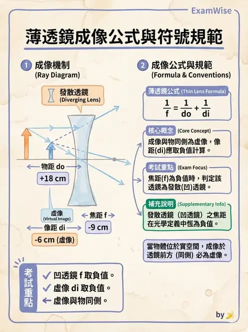 驗光師 - 薄透鏡成像計算與成像性質 - AI 圖文解析預覽