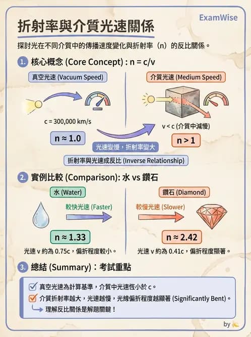 驗光師 - 折射定律、反射與光學現象 - AI 圖文解析預覽
