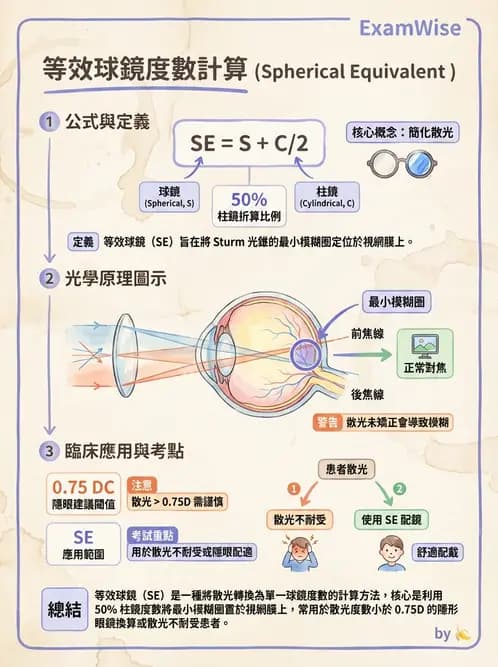 驗光師 - 光學十字轉換與處方表示法 - AI 圖文解析預覽