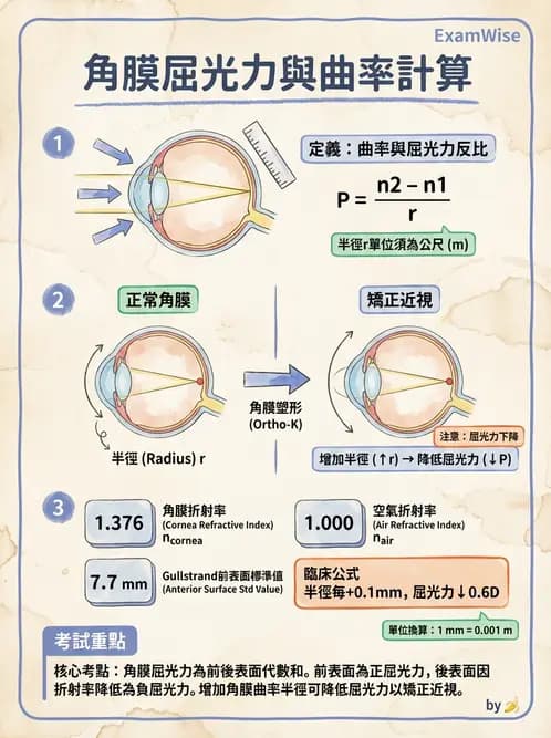 驗光師 - 模型眼屈光計算與屈光不正 - AI 圖文解析預覽
