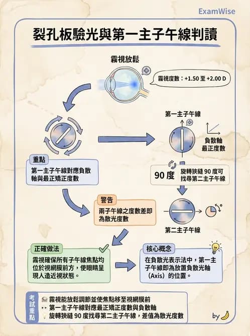 驗光師 - 散光鐘面圖與裂孔板驗光 - AI 圖文解析預覽