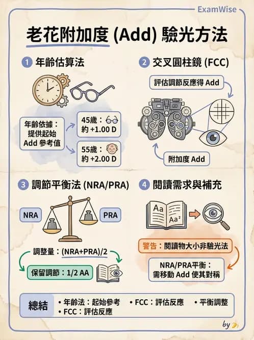 驗光師 - 老花眼主觀驗光與相對調節力 - AI 圖文解析預覽