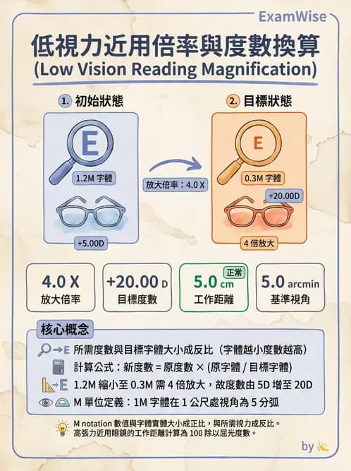 驗光師 - 放大原理與近距離光學計算 - AI 圖文解析預覽