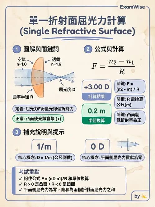 驗光師 - 透鏡屈光力計算與焦線分析 - AI 圖文解析預覽