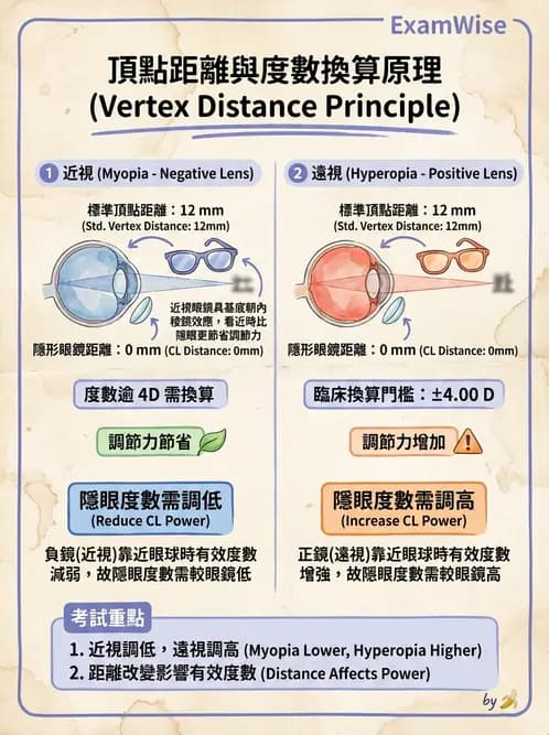 驗光師 - 頂點距離換算與等效處方 - AI 圖文解析預覽