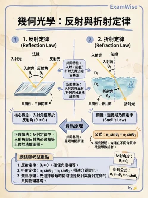驗光師 - 折射定律、反射與光學現象 - AI 圖文解析預覽