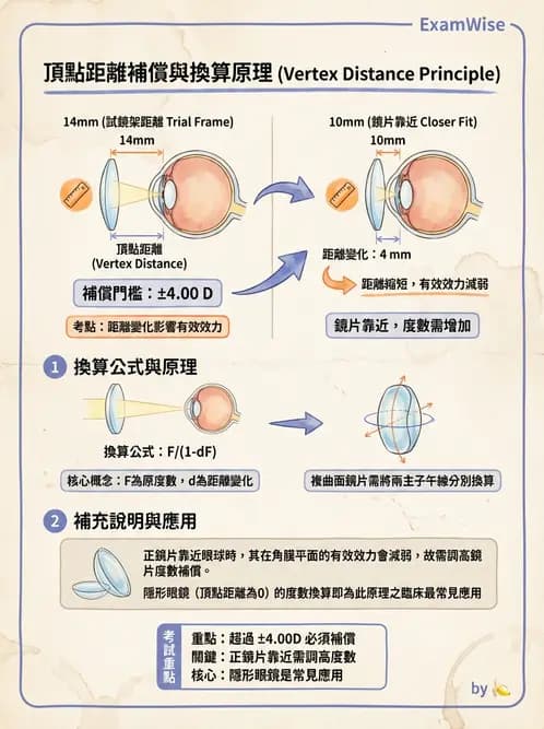 驗光師 - 頂點距離換算與等效處方 - AI 圖文解析預覽
