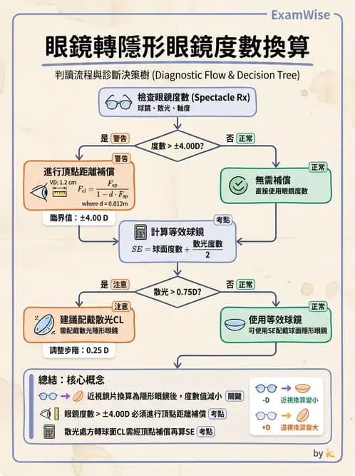 驗光師 - 頂點距離換算與等效處方 - AI 圖文解析預覽