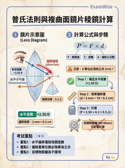 驗光師 - 稜鏡效應計算與偏心配鏡 - AI 圖文解析預覽