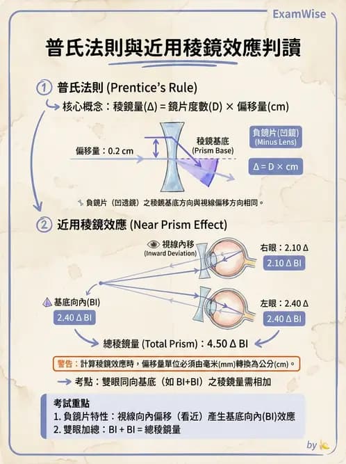 驗光師 - 稜鏡效應計算與偏心配鏡 - AI 圖文解析預覽