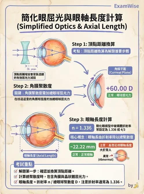 驗光師 - 模型眼屈光計算與屈光不正 - AI 圖文解析預覽