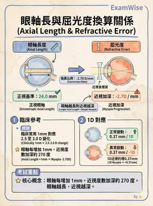 驗光師 - 模型眼屈光計算與屈光不正 - AI 圖文解析預覽