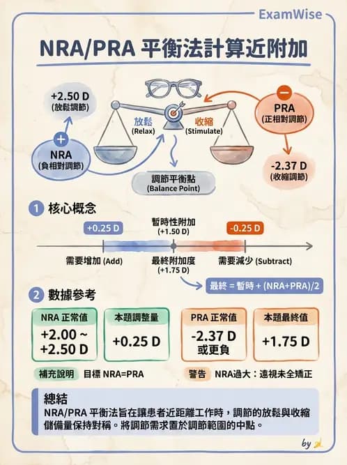 驗光師 - 老花眼主觀驗光與相對調節力 - AI 圖文解析預覽