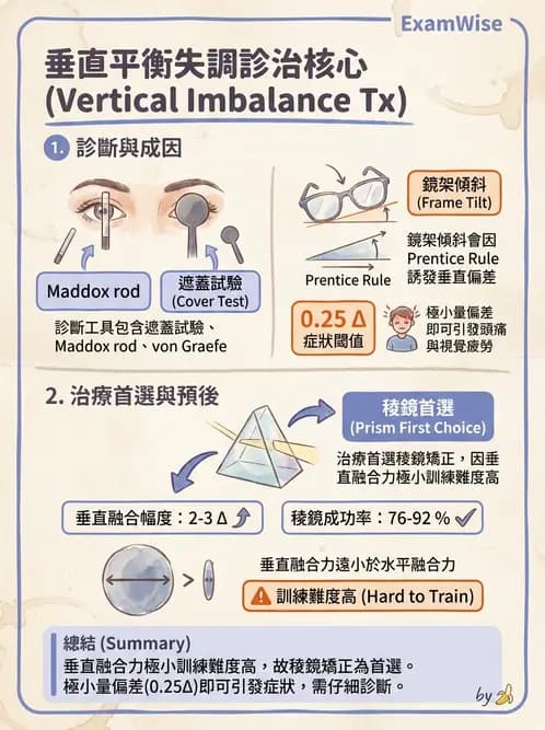 驗光師 - 稜鏡處方與垂直聚散處置 - AI 圖文解析預覽