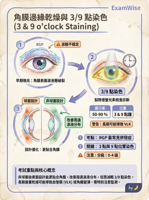 驗光師 - 角膜染色與輪部血管化 - AI 圖文解析預覽