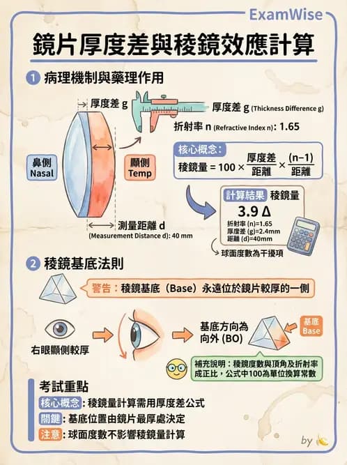 驗光師 - 稜鏡效應與移心計算 - AI 圖文解析預覽