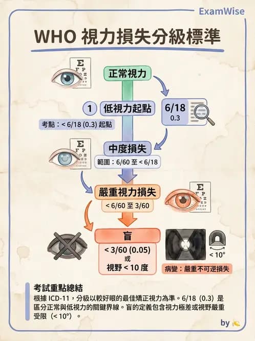 驗光師 - 視障的分類及流行分布 - AI 圖文解析預覽