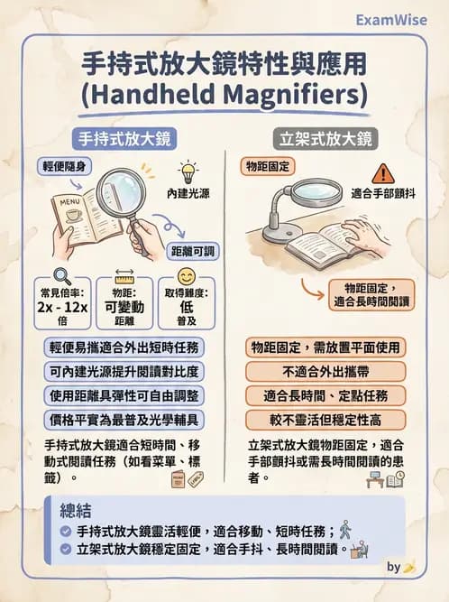 驗光師 - 近距離光學放大輔具種類與比較 - AI 圖文解析預覽