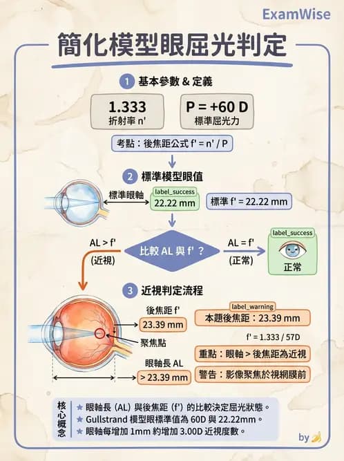 驗光師 - 模型眼屈光計算與屈光不正 - AI 圖文解析預覽