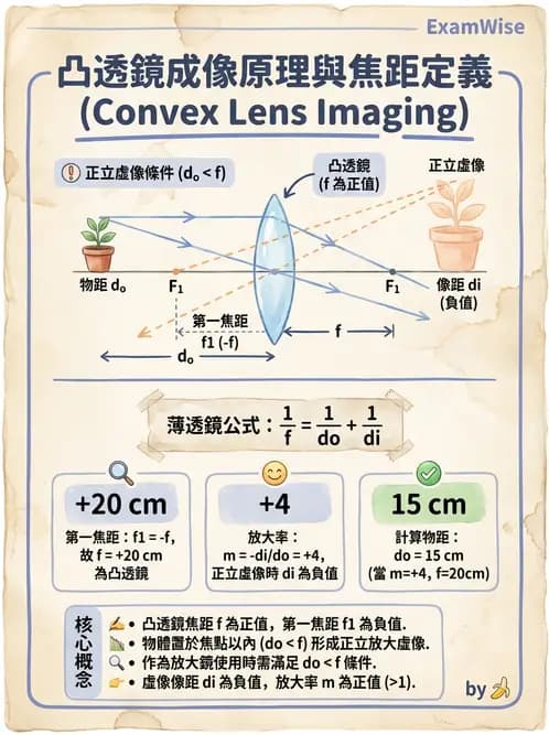 驗光師 - 薄透鏡成像計算與成像性質 - AI 圖文解析預覽