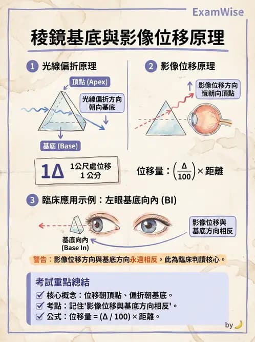 驗光師 - 稜鏡光學原理與度量 - AI 圖文解析預覽