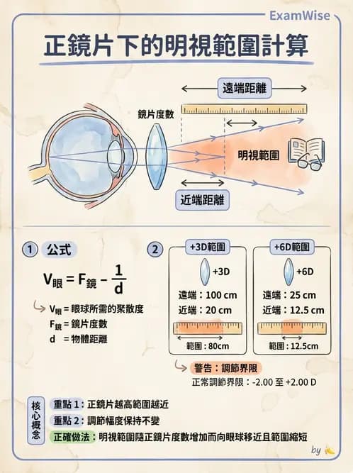 驗光師 - 調節機制與調節量計算 - AI 圖文解析預覽