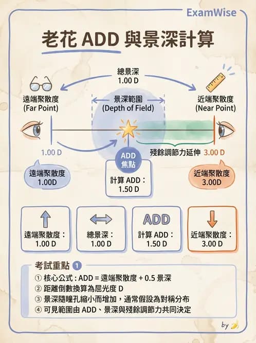 驗光師 - 景深、加入度與老花矯正 - AI 圖文解析預覽