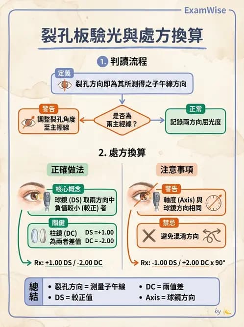 驗光師 - 散光鐘面圖與裂孔板驗光 - AI 圖文解析預覽