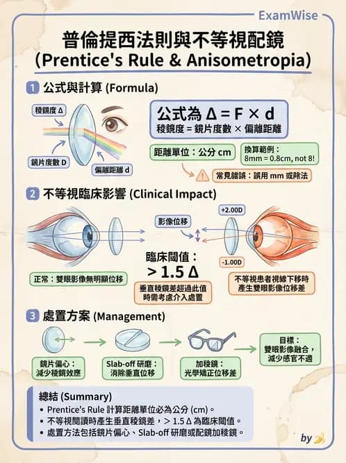 驗光師 - 老花眼概念、調節幅度與配鏡光學 - AI 圖文解析預覽