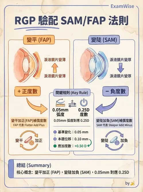 驗光師 - 硬式隱形眼鏡度數與散光計算 - AI 圖文解析預覽