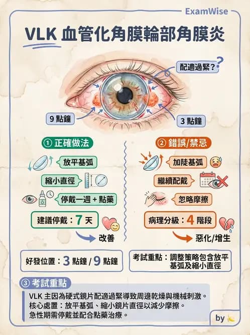 驗光師 - 角膜染色與輪部血管化 - AI 圖文解析預覽